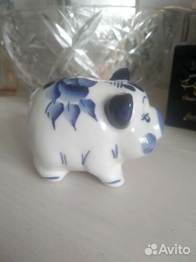 Солонка-свинка, гжель