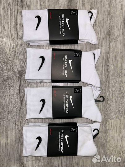 Носки nike everyday белые высокие 12 пар