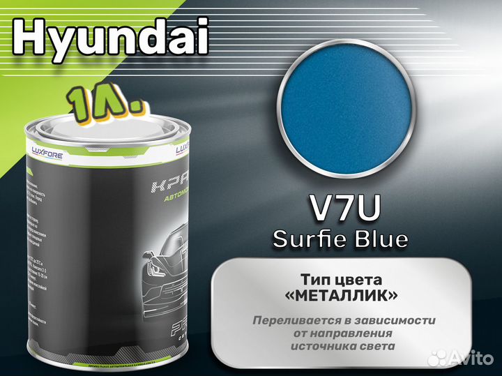 Краска Luxfore 1л. (Hyundai V7U Surfie Blue)