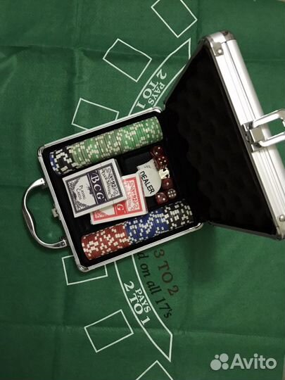 Набор для покера в металлическом кейсе