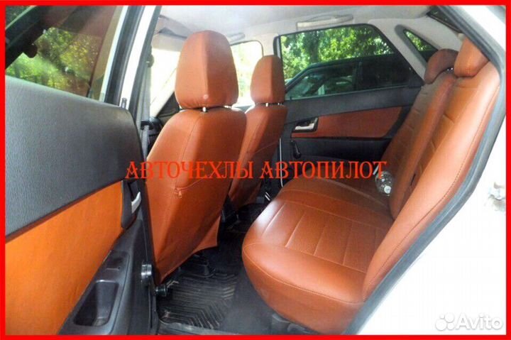 Чехлы Автопилот LADA Priora из экокожи коричневые
