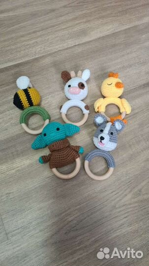 Вязаные погремушки грызуки