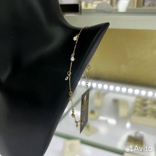 Золотой браслет с камнями 585 пробы золото