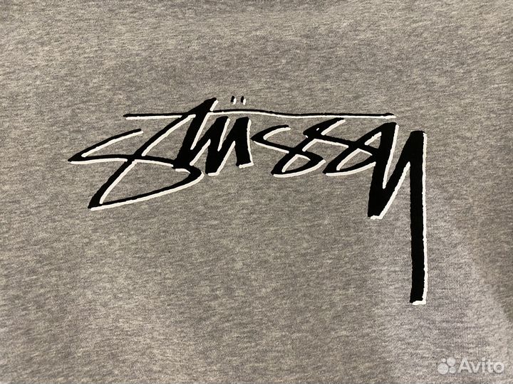 Толстовка Stussy Shadow Script 90's Crew in Grey