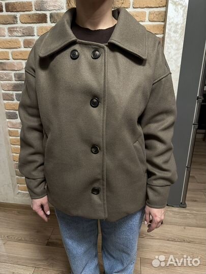 Полупальто женское размер 44 коричневое