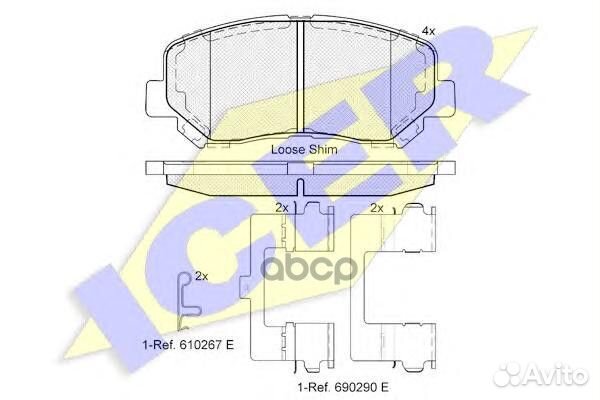 Колодки передние mazda CX-5 icer 182055 182055