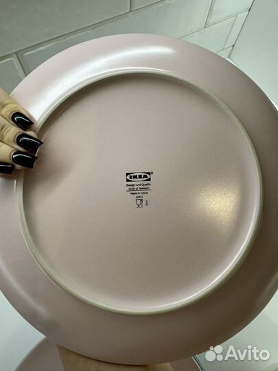 Тарелка IKEA розовые