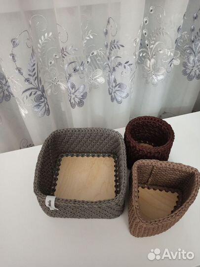 Корзинки вязаные