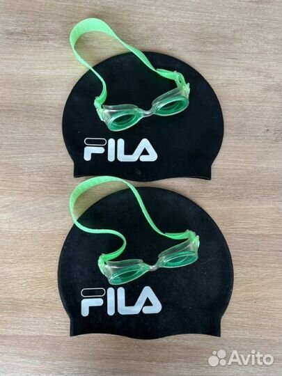 Шапка fila и очки для плавания