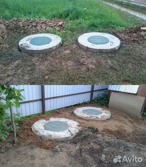 Септик канализация сливная из жби колец
