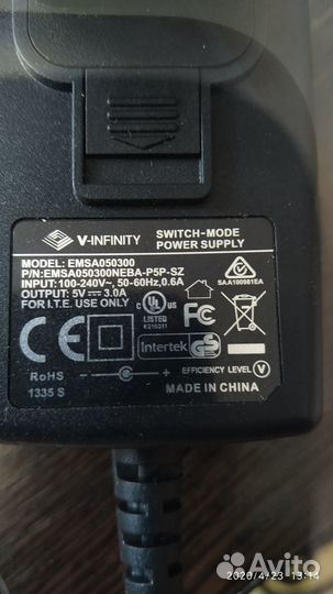 Адаптер V-infinity emsa050300, 5V, 3A
