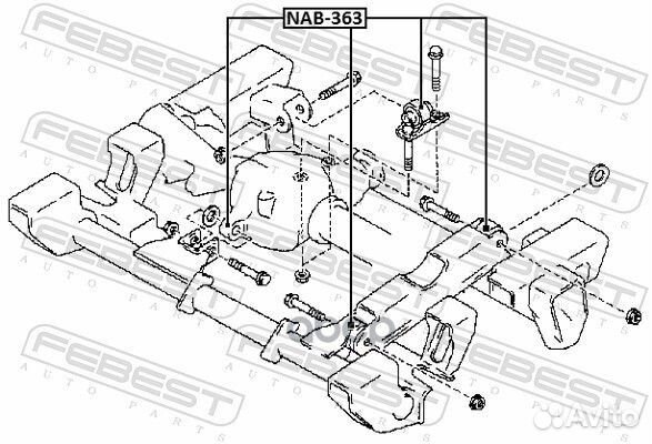 Сайлентблок подушки дифференциала NAB363 Febest