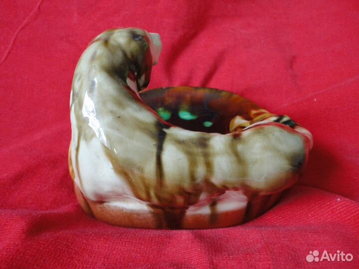 Пепельница из СССР. керамика. охотничья собака