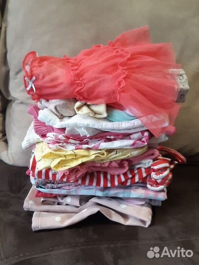 Вещи на девочку пакетом на лето 74-80 16шт