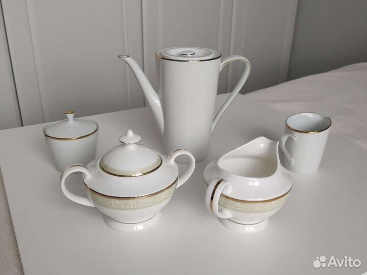 Сахарница Сливочник Чайная пара фарфор костяной