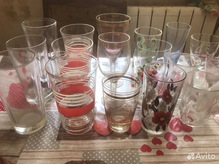 Рюмки, стопки, стаканы граненные и др