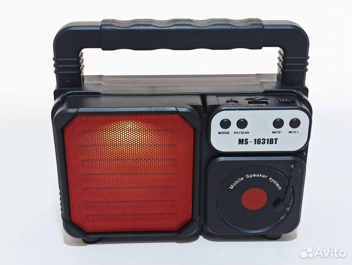 Колонка MS-1631BT черно-красная новая