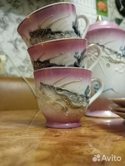 Сервиз Дракон Гейша костяной фарфор