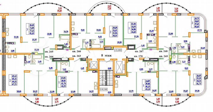 3-к. квартира, 82,3 м², 8/11 эт.