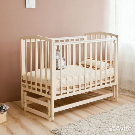 Детская кроватка маятник продольный Красная Звезда