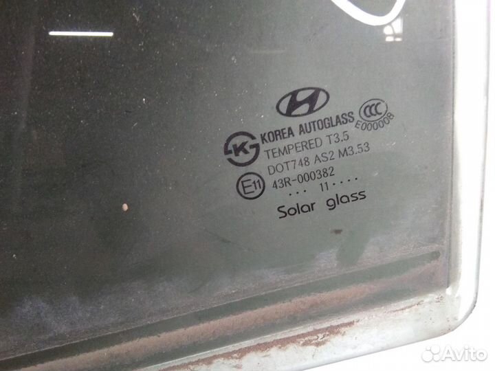 Стекло двери задней левой Hyundai Sonata VI 2010-2