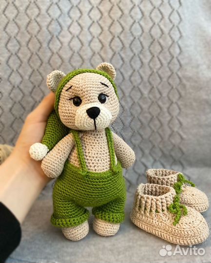 Мягкая игрушка вязаная мишка, набор