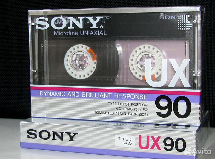 Аудиокассеты Sony UX 90 Type II chrome 1986 г