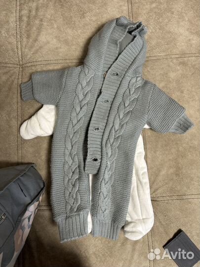 Детские комбинезоны светлые 56р, серый 62р