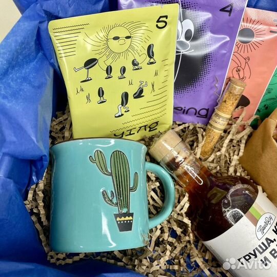 «Кактус» Подарочный набор с дрип-кофе и сиропом