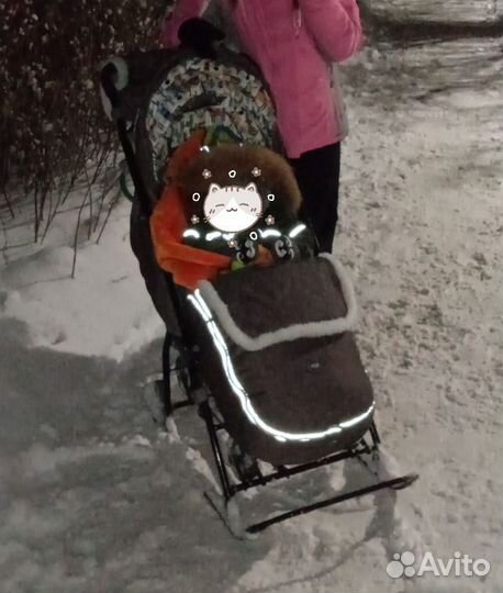 Детские санки коляска с колесами