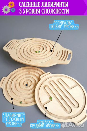 Балансир детский, баланс борд с лабиринтом для ног