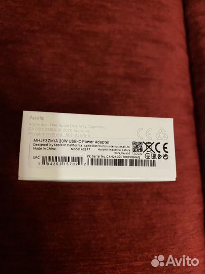 USB-C 20W Power Adapter mhje3ZM/A оригинал