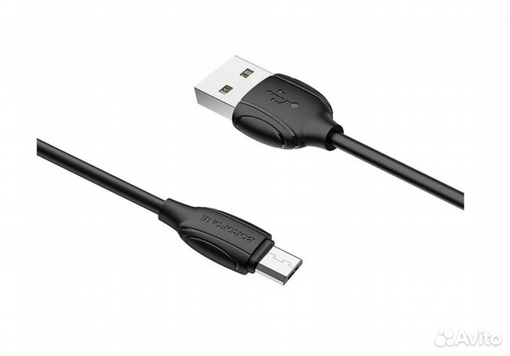Кабель microusb 1м. Borofone BX19 Benefit, чёрный