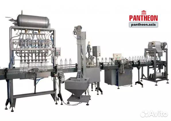 Автомат. линия розлива с укупоркой и этикировкой