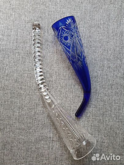 Хрустальная ваза и рог