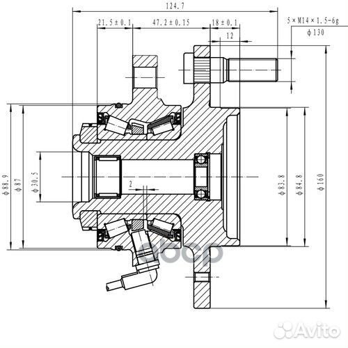 Ступица передняя перед лев Z89431R Zikmar