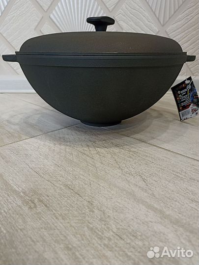 Вок казан чугунный 5,5 литра. Ситон