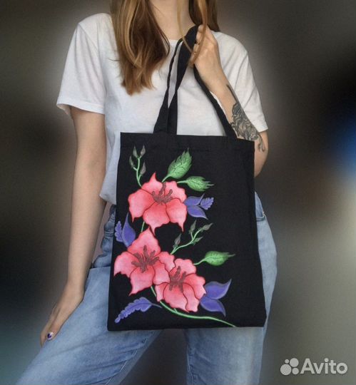 Сумка шопер ручная роспись