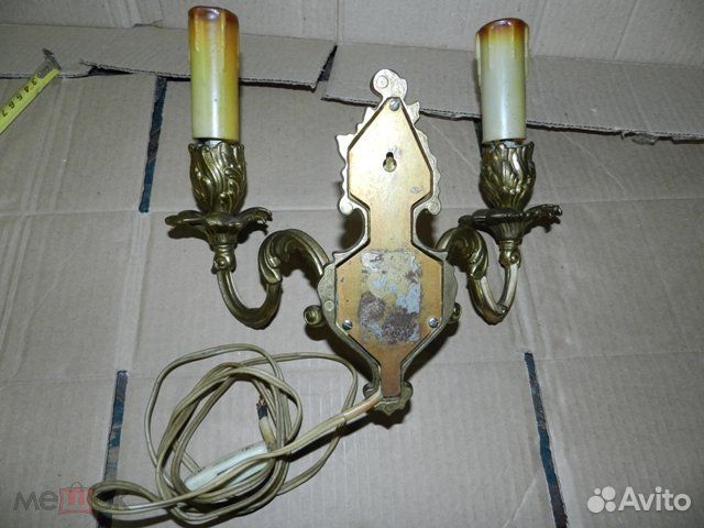 Советский, красивый, бронзовый электрический свети