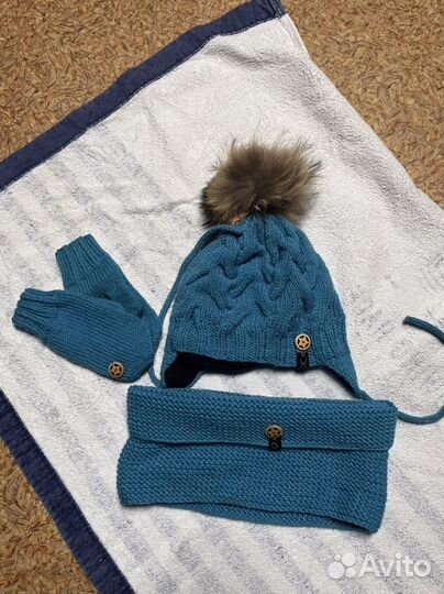 Комплект шапка и снуд зимний
