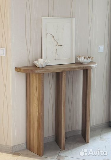Дизайнерская консоль стол тумба дубовый массив