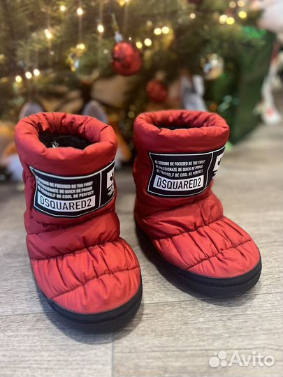 Дутики мунбуты красные 32