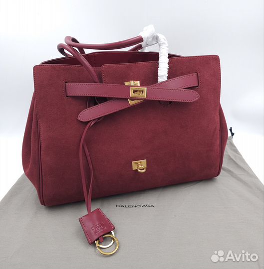 Сумка Balenciaga Bel air натуральная замша бордо
