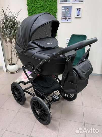 Коляска 2в1 indigo экокожа