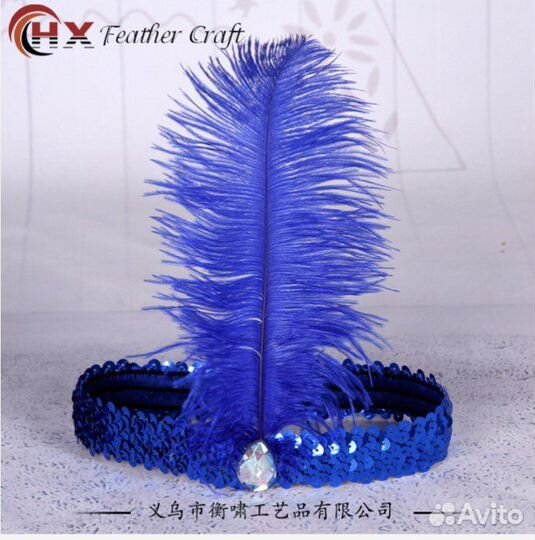 Повязка на голову с пером в стиле Чикаго Гэтсби