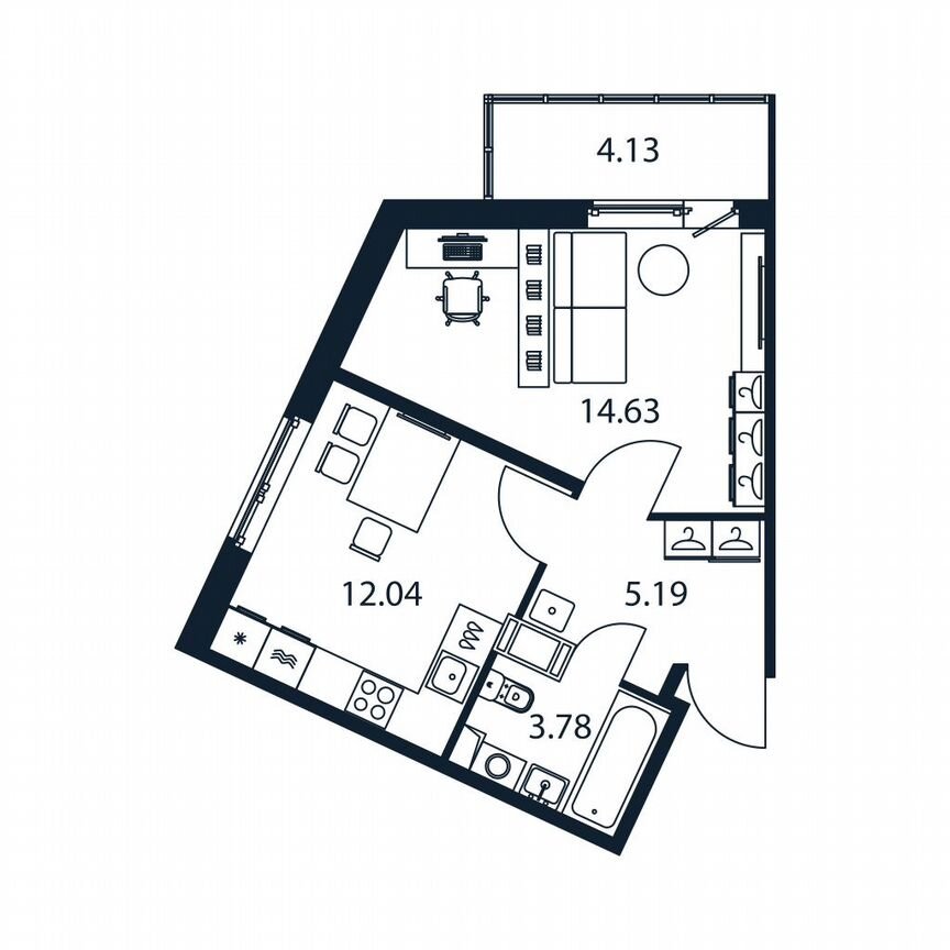 1-к. квартира, 36,9 м², 12/12 эт.