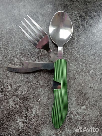 Вилка, ложка, нож (походная, складной)
