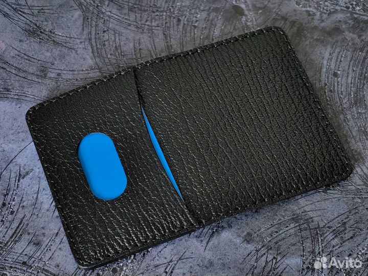 Мини-бумажник из натуральной кожи. Ручная работа