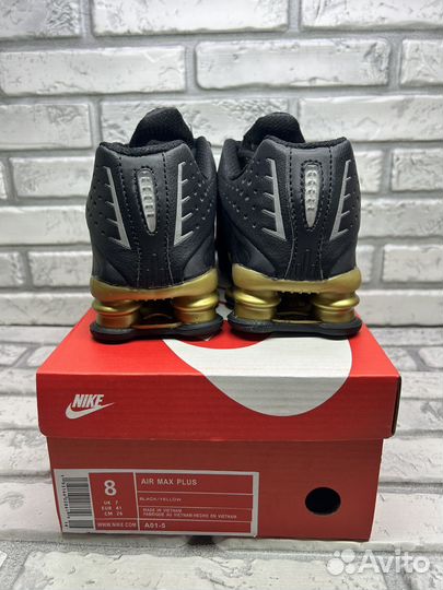 Кроссовки мужские nike shox r4 черные кожа