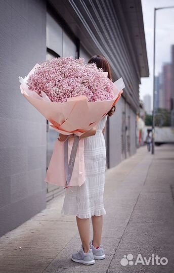 Букеты гиганты из гипсофилы